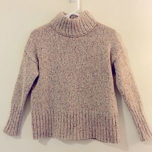 J Crew Mock Neck Italian Yarn Confetti Flecks Oversized Sweater